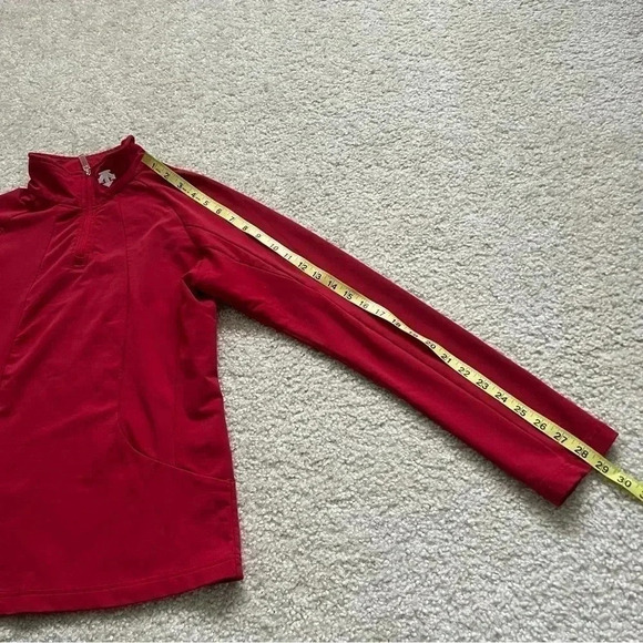 Descente 1/4 Zip Ski Snowboarding Outdoor Long Sleeve Shirt Sweater Red Size Med - Picture 5 of 16